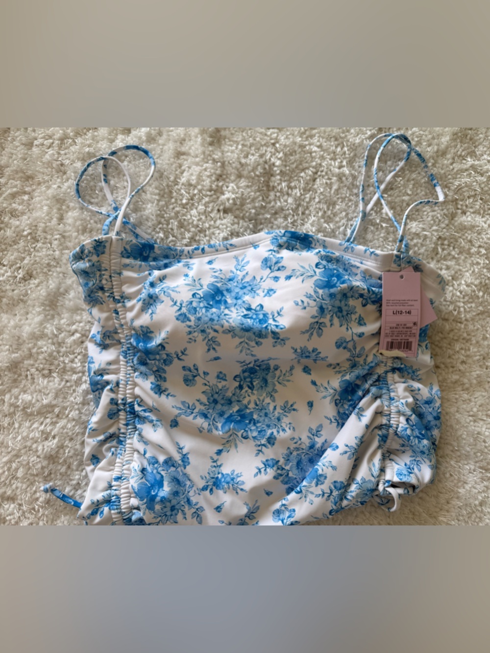 wild fable White Floral One-Piece Swimsuit with Bridgerton Vibes - Picture 3 of 10